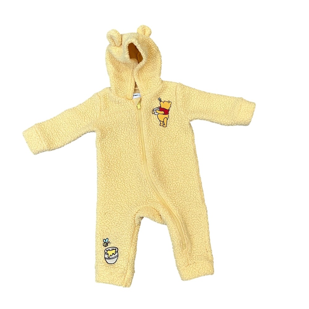 Old Navy Disney Winnie the Pooh Sherpa Fleece Hooded‎ Bunting Yellow 6-12M